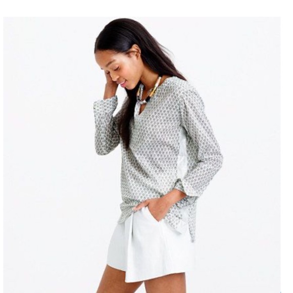 J. Crew Tops - JCrew size 4 Floral black block print tunic.